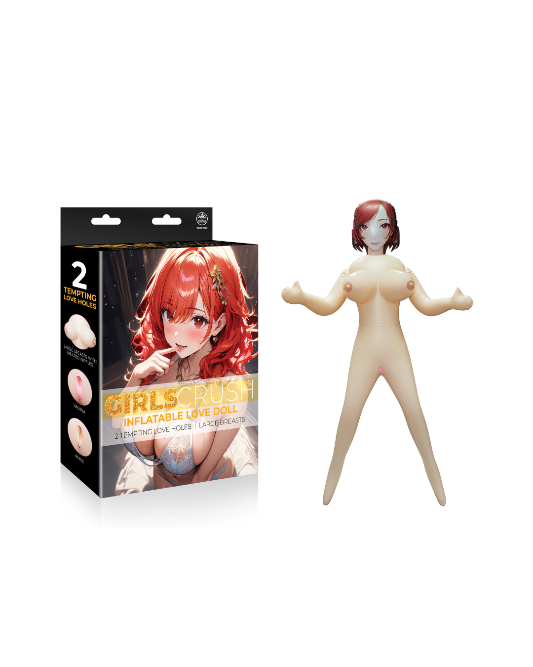 Girls Crush - Inflatable Love Doll – 154cm Realistic PVC Love Doll with Large Breasts and 3D Hair > Sex Toys > Sex Dolls > Novelty Inflatables Main image