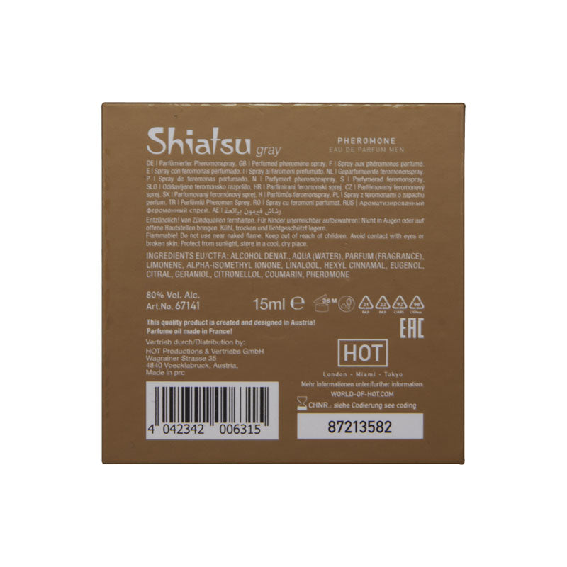 Shiatsu Pheromone Fragrance for Men Grey 15ml Fragrance Mist