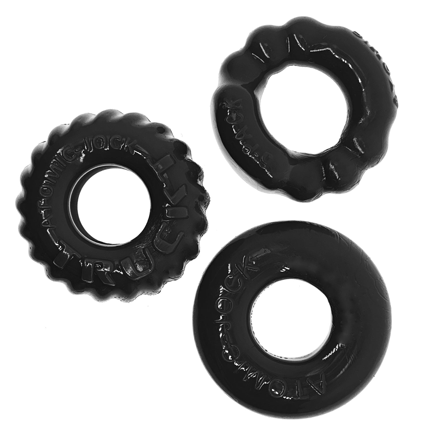 Bonemaker Three Piece Cockring Set Black COCK RING Set