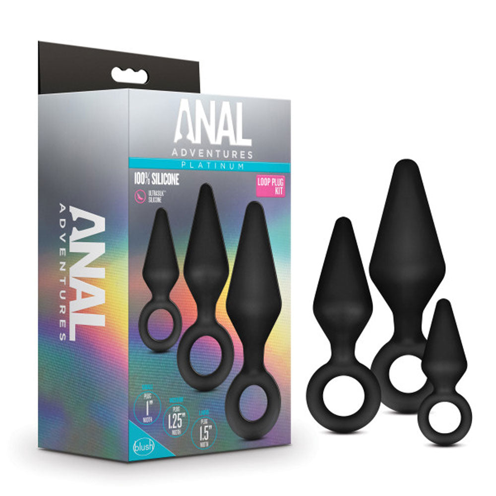 Anal Adventures Platinum Silicone Loop Anal Plug Kit > Anal Range > Butt Plug Kits