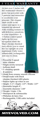 Ultra Wave Petite Vibrator with Swirling Textures and Patterns Green Vibrators