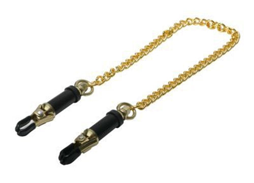 Deluxe Adjustable Nipple Clamps – Gold Barrel Style Sensation Play Accessory One Size > Sex Toys > Nipple Clamps