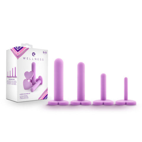 Wellness Silicone Vaginal Dilator Kit 4-Piece Set Purple Dilators