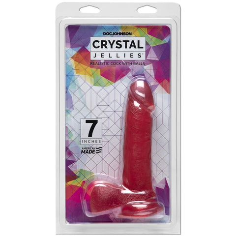 7 In Realistic Cock With Balls Pink For Hands-Free Play DONGS