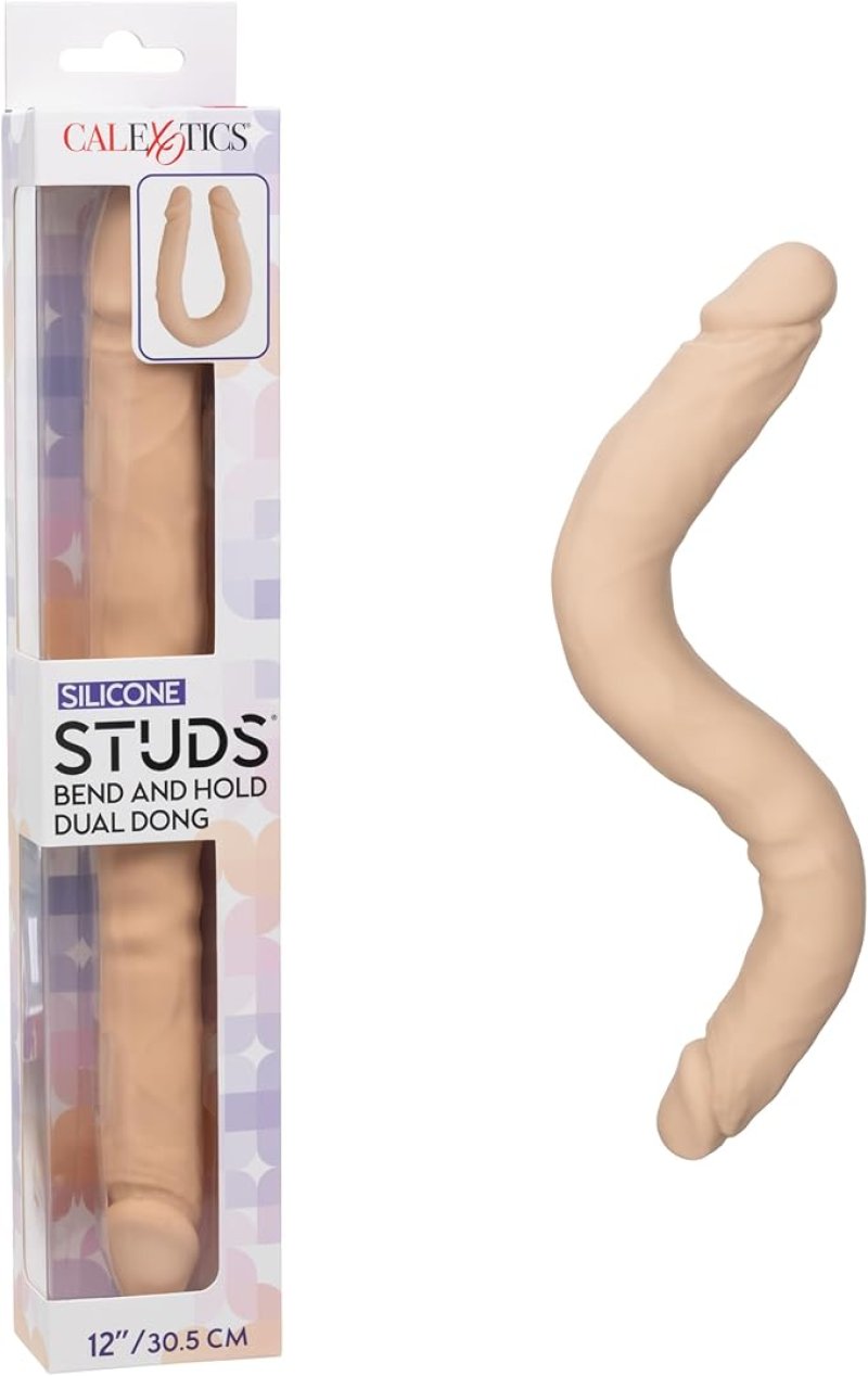 Silicone Studs Bend and Hold Dual Dong – Premium Silicone Double-Ended Dildo > Dildos > Double Dildos