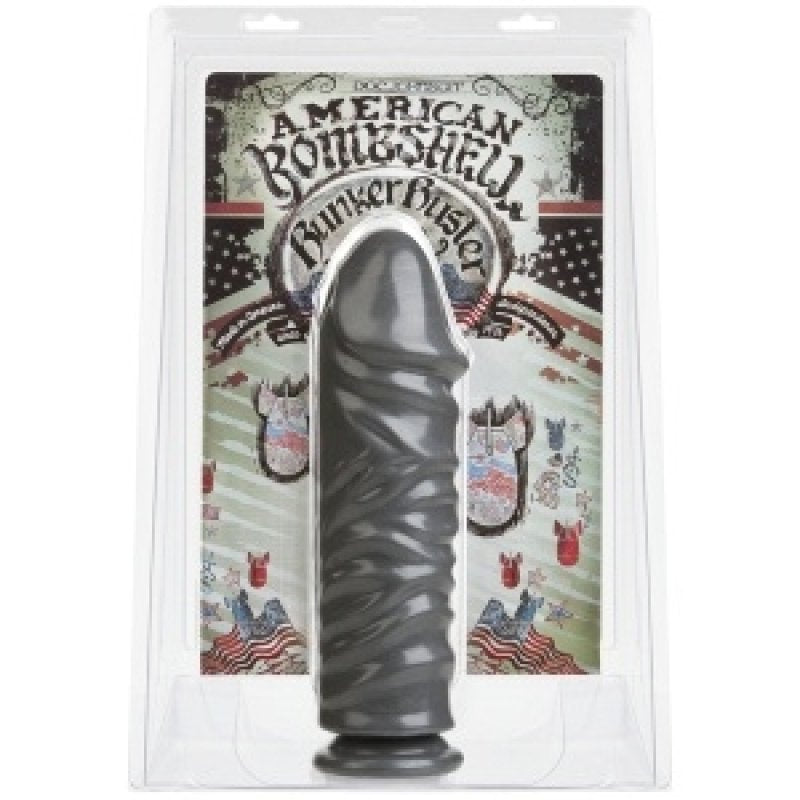 Bunker Buster 10.7 Inch Anal Dildo in Gun Metal Finish