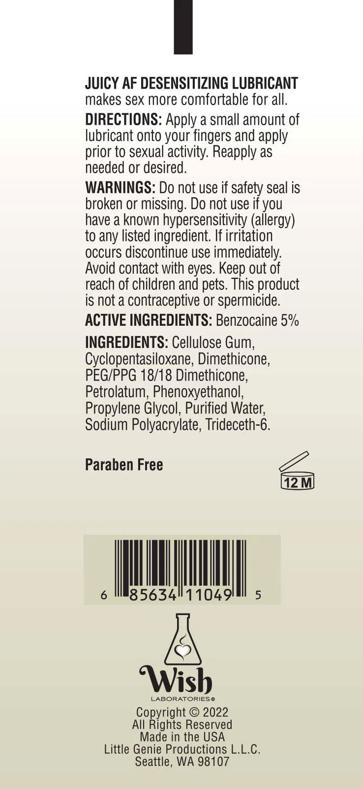 Juicy AF Desensitising Gel Lubricant (118 ml) – Desensitising Gel > Lube > Speciality