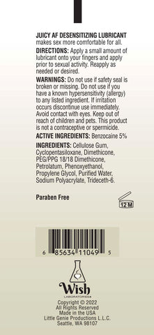 Juicy AF Desensitising Gel Lubricant (118 ml) – Desensitising Gel > Lube > Speciality