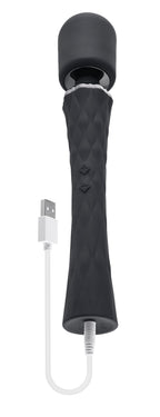 Playboy Pleasure ROYAL Velvet Silicone Wand Vibrator Black > Sex Toys > Massage Wands