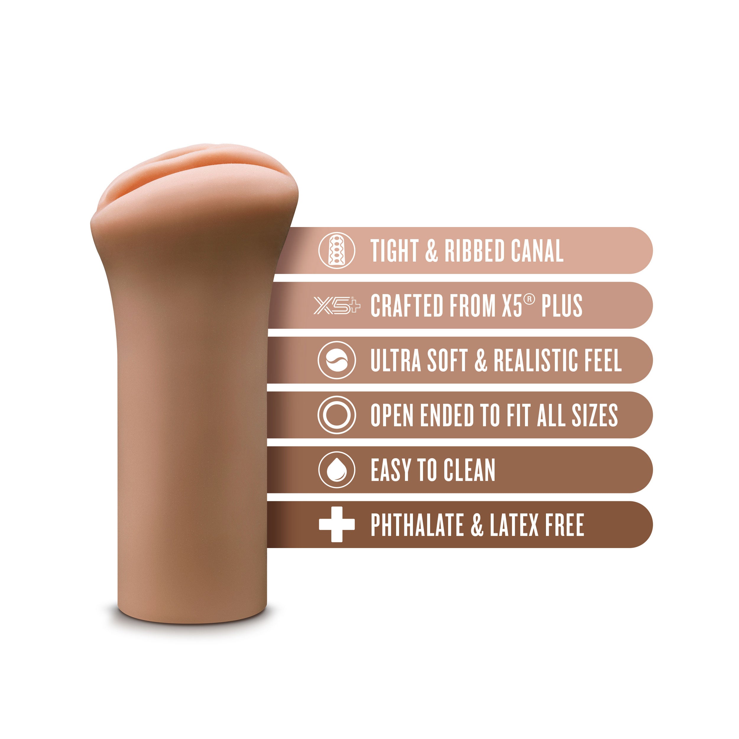 Enlust Molly Tan Male Stroker Soft X5 Plus Material Sleeve > Sex Toys For Men > Masturbators > Manual