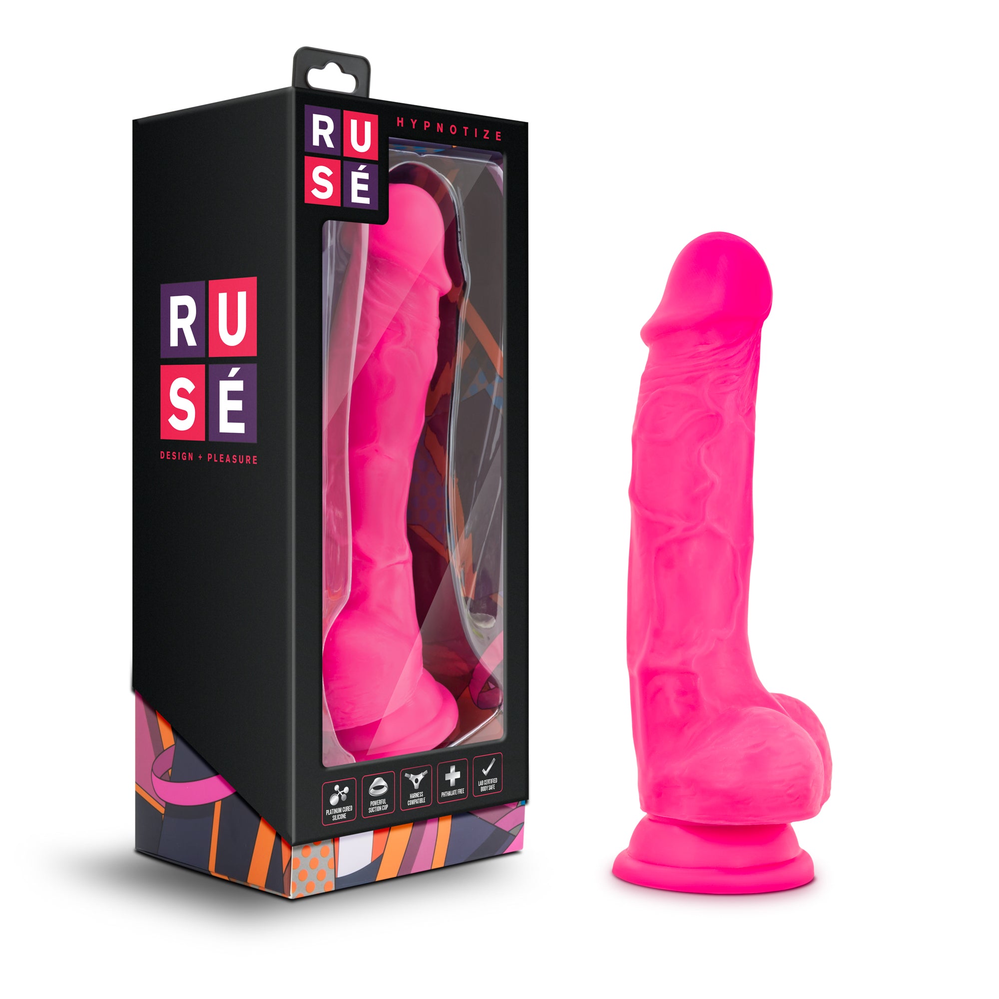 Ruse Hypnotize Hot Pink Dildo 7.5 Inch Length 1.5 Inch Width DONGS