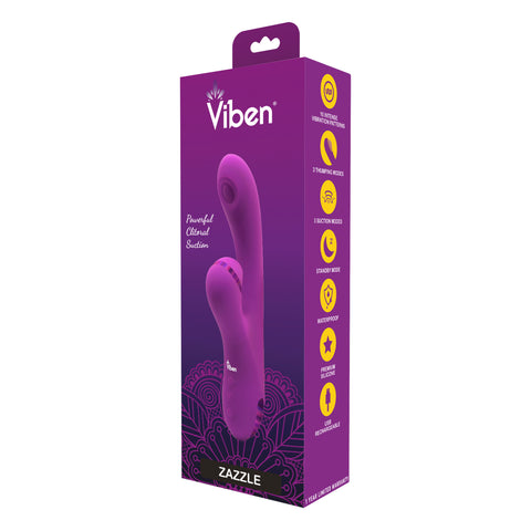 Viben Dazzle Rechargeable Thumping Rabbit in Berry VIBRATORS-RABBIT