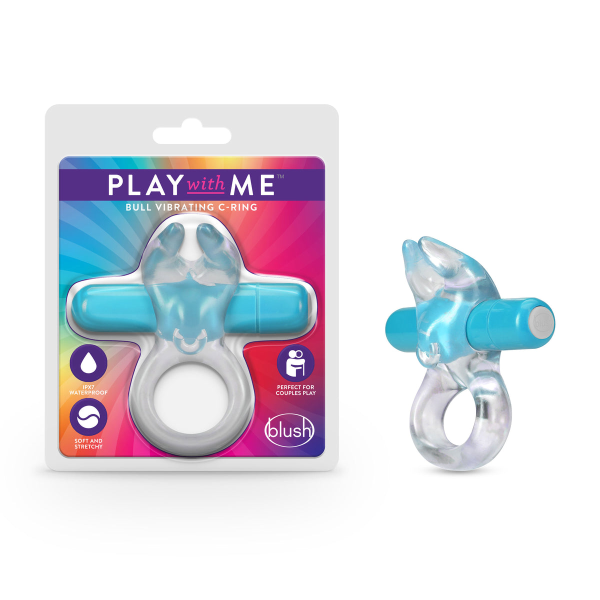 Play With Me Bull Vibrating Cock Ring – Powerful Vibration Silicone Ring Blue > Sex Toys > Couples Toys