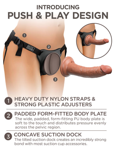 King Cock Elite Comfy Body Dock Kit with Tan 17.8 cm Dong STRAP-ONS