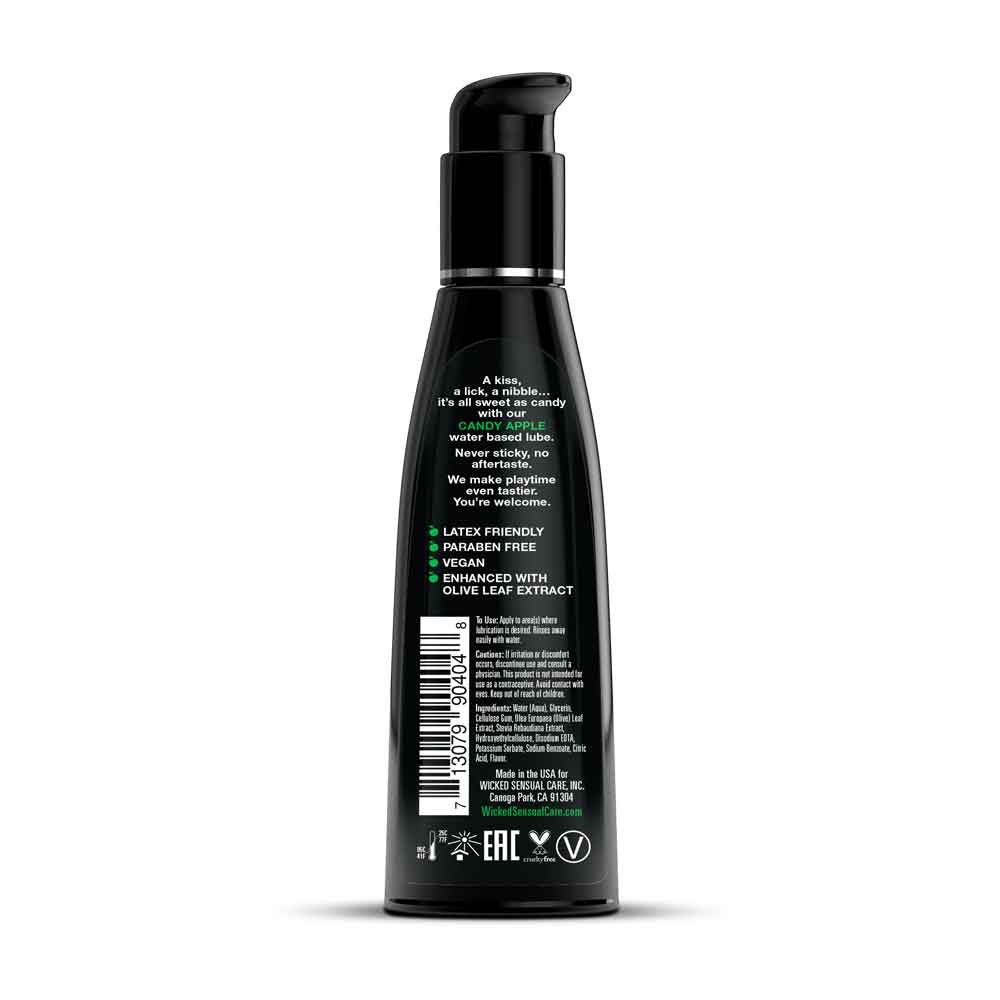 Wicked Aqua Candy Apple 120 ml Water Based Lubricant Bottle Flavoured Lube
