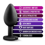 Luxe Bling Plugs Training Kit Black With Rainbow Gems 3 Sizes > Anal Range > Butt Plug Kits