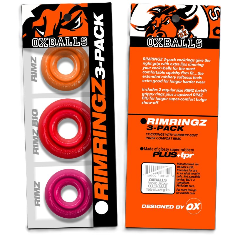 RimRingz 3-Pack Multi-Size Set – Plush-Lip Cockrings with Grippy Soft Rubber Rims Cockrings > Cock Ring > Sets