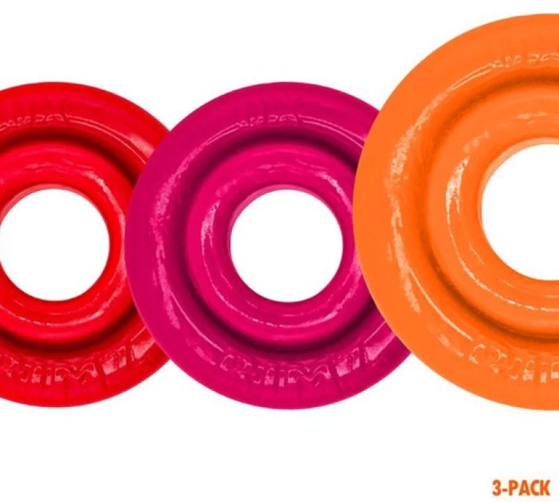RimRingz 3-Pack Multi-Size Set – Plush-Lip Cockrings with Grippy Soft Rubber Rims Cockrings