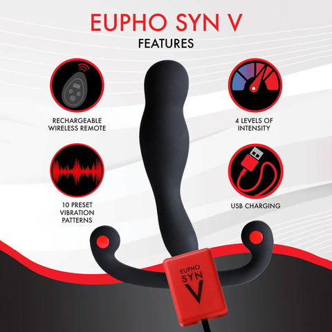 Aneros Eupho Syn V - USB Rechargeable Vibrating Prostate Massager with Remote ANAL TOYS