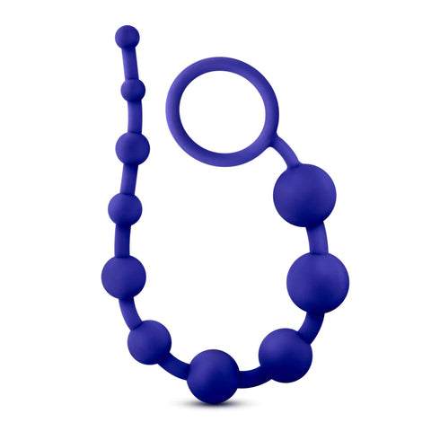 Luxe Silicone 10 Beads Indigo Anal Toy 12.5 Inch Length