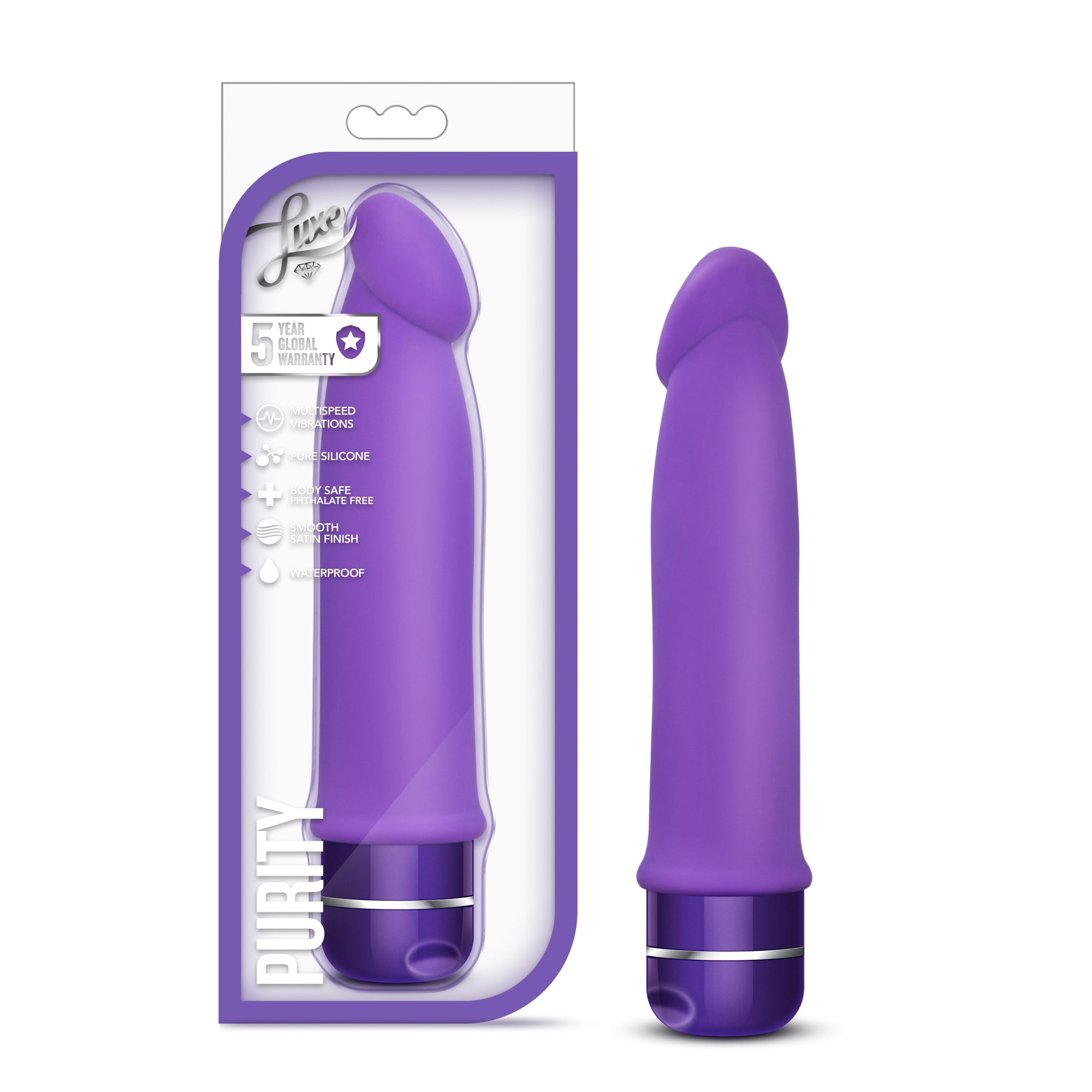 Luxe Purity Purple 7.5 Inch Silicone Vibrator > Vibrators > Standard Vibrators