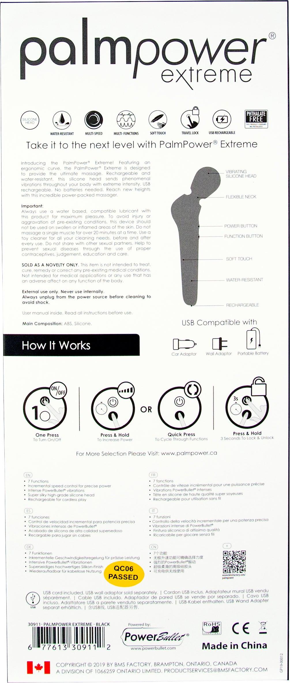 PalmPower Extreme (Black) – Powerful Electric Massager Electric Massager