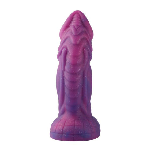 HiSmith - 8" Silicone Vibrating Pink and Purple Dildo (KlicLoK)