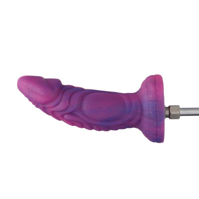 HiSmith - 8" Silicone Vibrating Pink and Purple Dildo (KlicLoK)