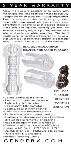 Gender X Double Fantasy Double Ended Stroker for Versatile Pleasure Strokers - Manual