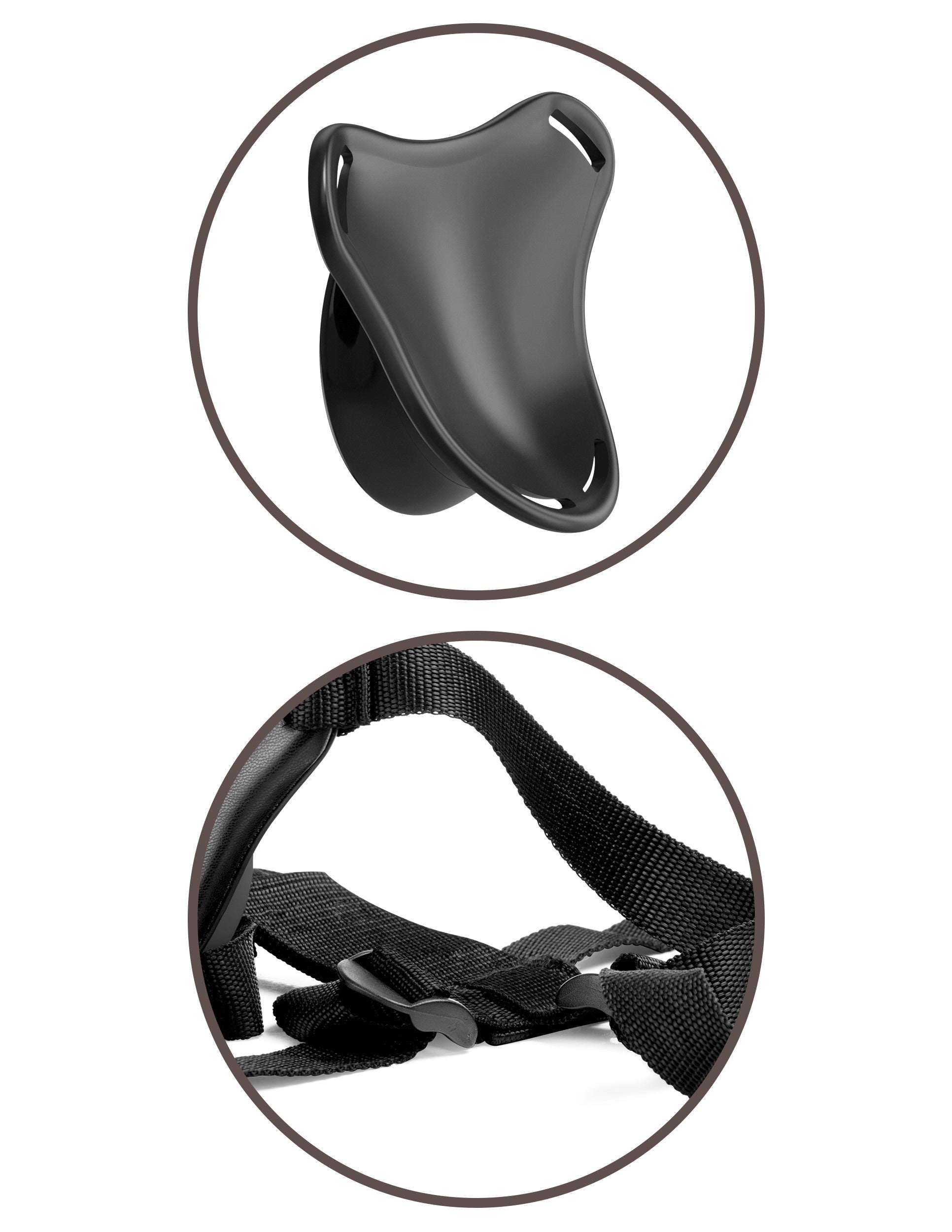 King Cock Elite Beginner's Body Dock Strap-On Harness Adjustable Size Black Harnesses & Strap-Ons