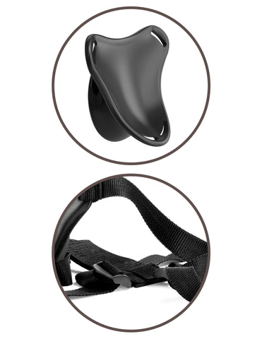 King Cock Elite Beginner's Body Dock Strap-On Harness Adjustable Size Black Harnesses & Strap-Ons
