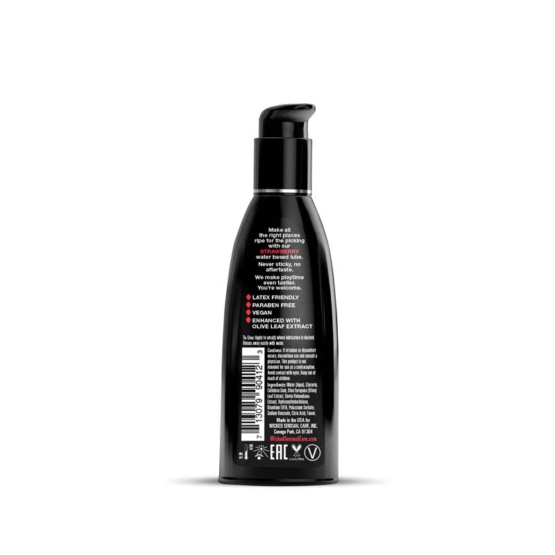 Wicked Aqua Strawberry (60 ml) – Water-Based Strawberry Flavored Lubricant > Lube > Flavoured