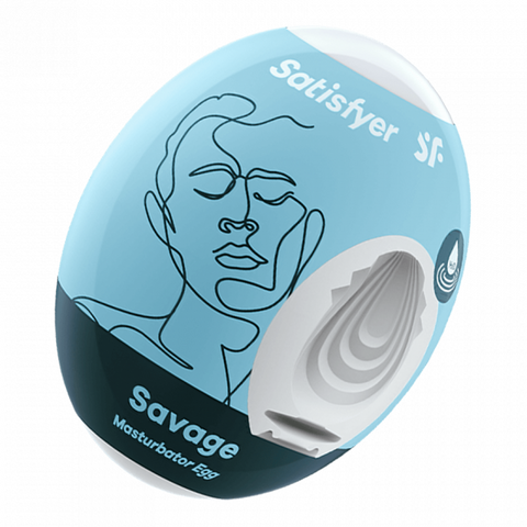 Satisfyer Masturbator Egg Savage Compact Pleasure Toy Blue Strokers - Cup|Egg