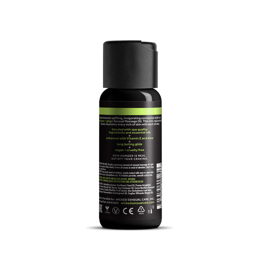 Wicked Sensual Massage Oil 120ml - Lemongrass and Ginger Scented LOTIONS & LUBES