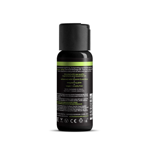 Wicked Sensual Massage Oil 120ml - Lemongrass and Ginger Scented Massage Oil