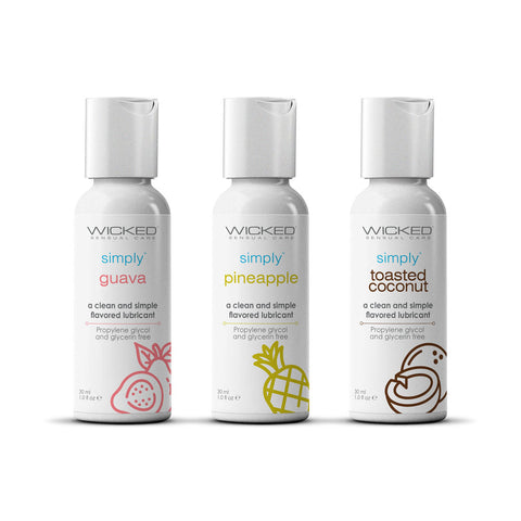 Wicked Simply Tropical Trio 3 x 30 ml Flavoured Water Based Lubricants Flavoured Lube