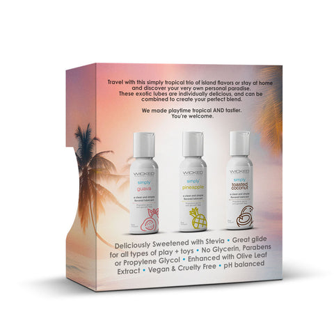 Wicked Simply Tropical Trio 3 x 30 ml Flavoured Water Based Lubricants Flavoured Lube