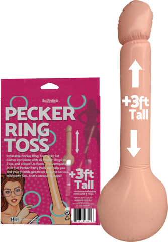 Pecker Ring Toss – Inflatable Party Game Set with Six Plastic Rings > Novelties > Games