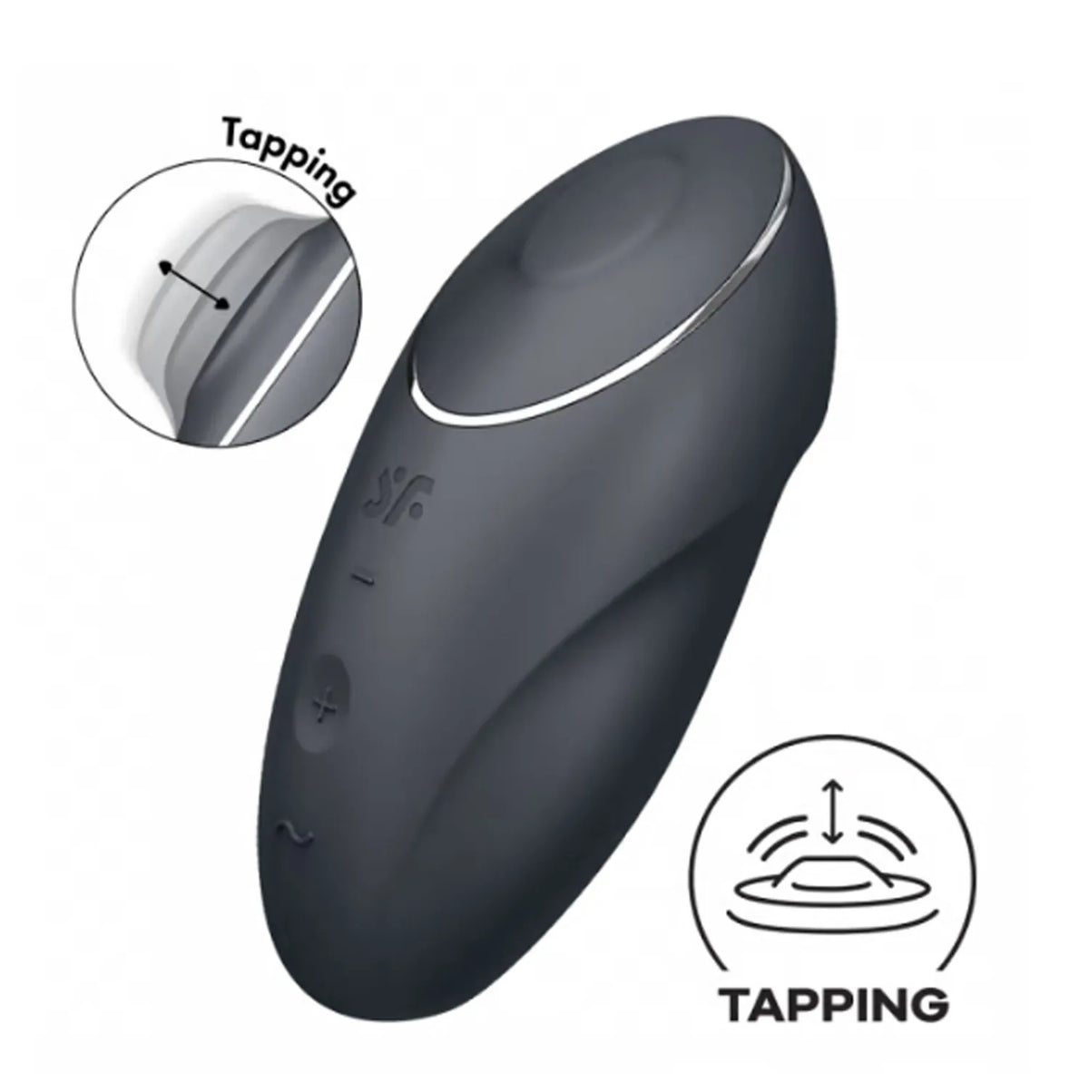 Satisfyer Tap and Climax 1 Lay-On Vibrator Grey