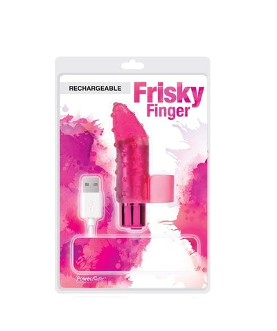 Frisky Finger Rechargeable Pink Vibrator for Couples Pink Finger Stimulator