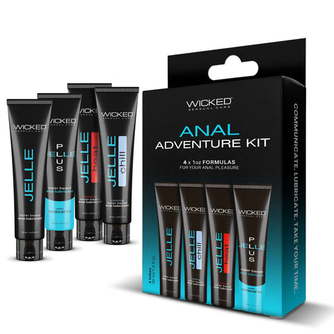 Wicked Anal Adventure Kit – Water-Based Anal Lubes and Gel Set 4x 1oz tubes > Lube > Water Based