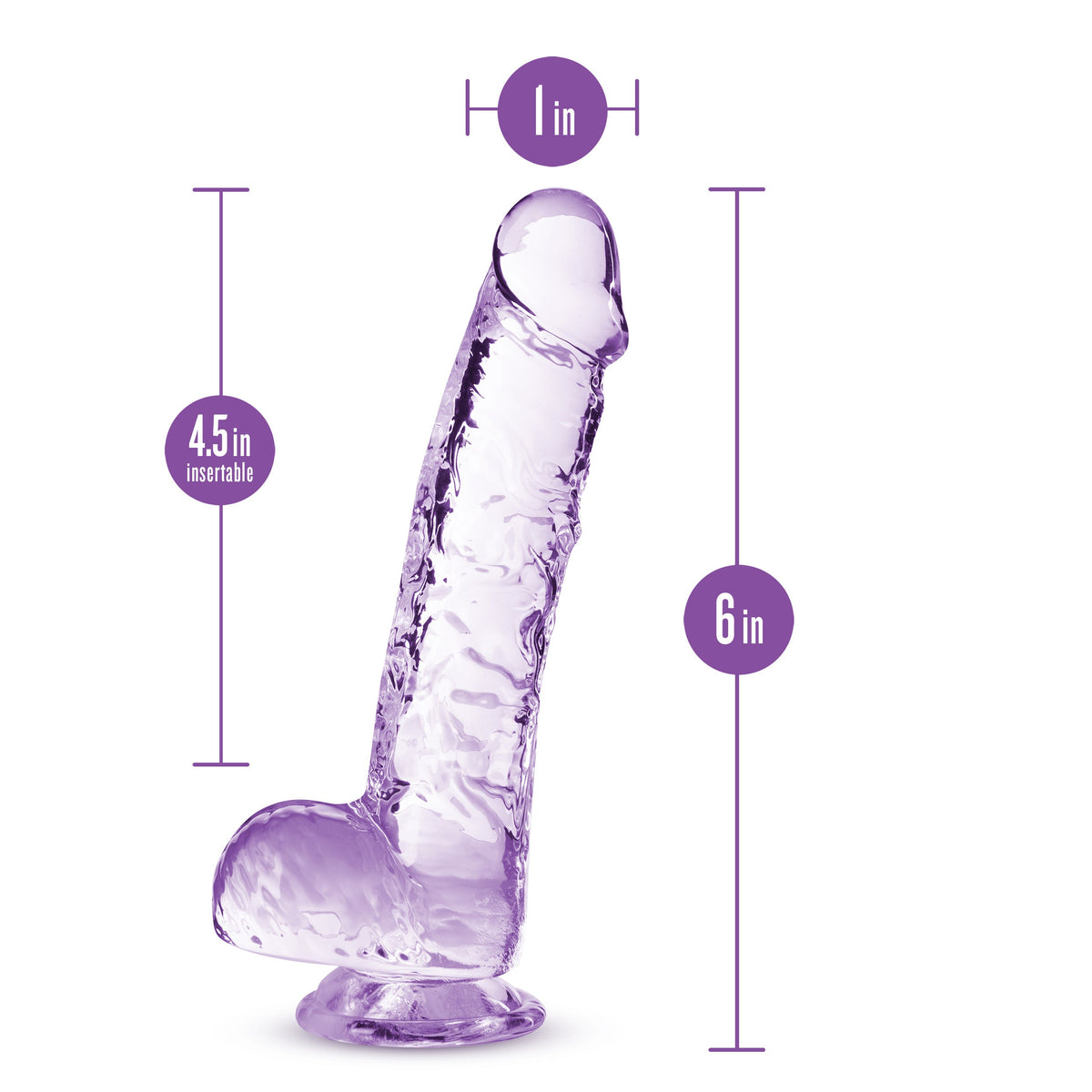 Naturally Yours Crystaline Suction Cup Dildo – 6, 7 or 8 Inch > Dildos > Realistic Dildos