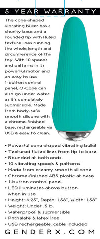 Gender X O-CONE - Bullet 10.8 cm Waterproof Vibrator BULLETS