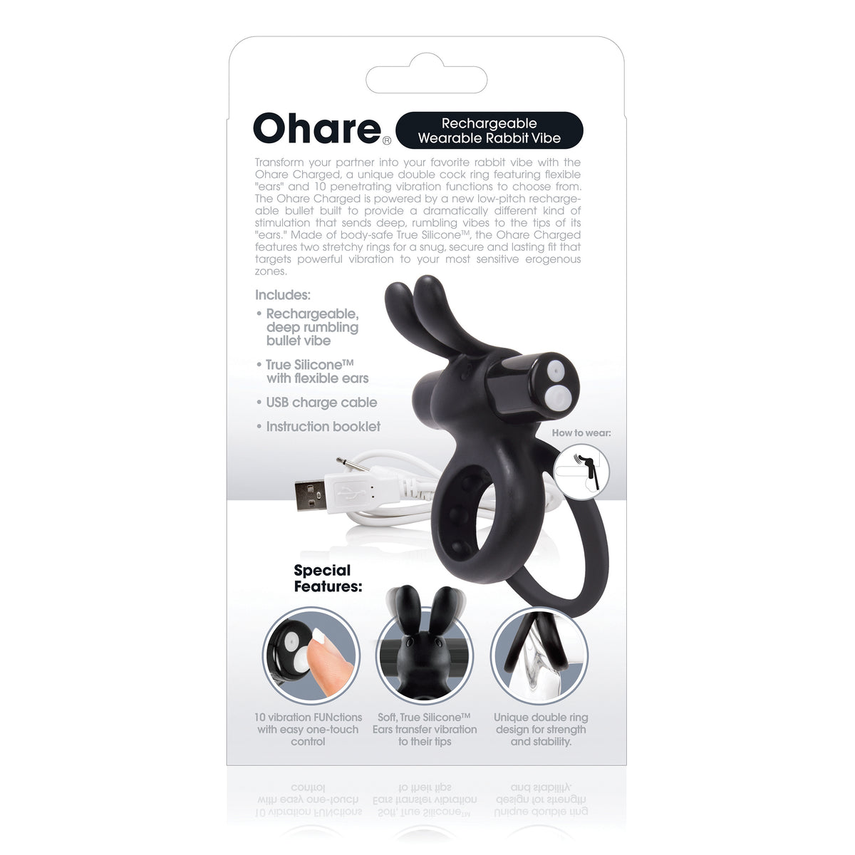 Charged Ohare Rechargeable Double Cock Ring True Silicone – Couples' Intimacy Vibrator > Sex Toys > Couples Toys