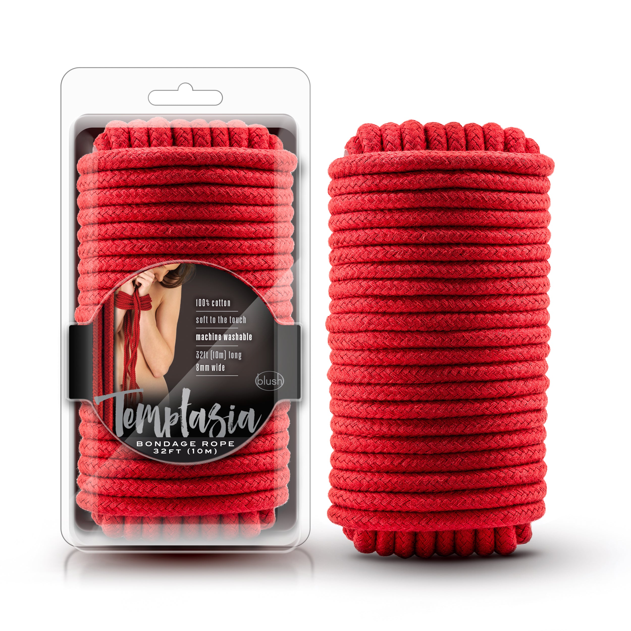 Temptasia Bondage Rope 10 Meter Red Cotton Restraint Rope for Sensual Play