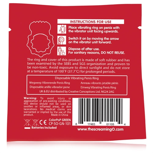 Screaming O ColorPop Quickie – Disposable Stretchable Vibrating Ring > Cock Ring > Vibrating