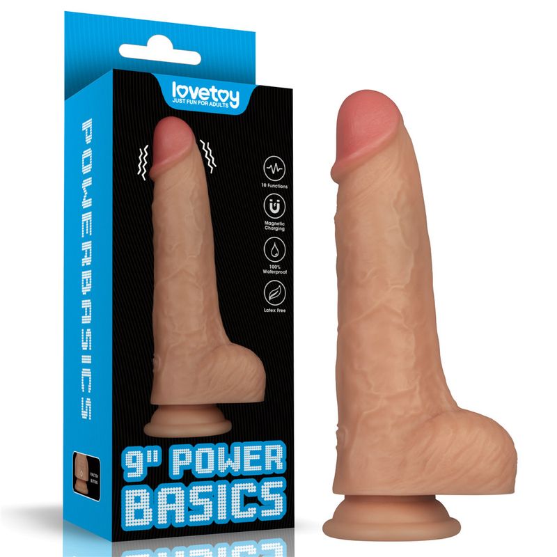 Power Basics 9 Inch Vibrating Dildo – Realistic Design Dildo > Vibrators > Realistic Vibrators Main image