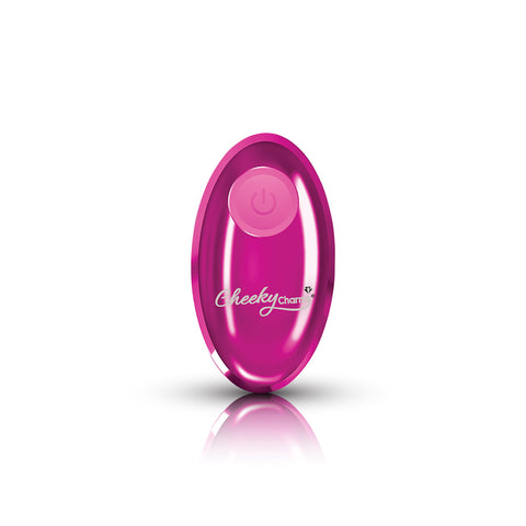 Cheeky Charms Pink Vibrating Metal Butt Plug Remote Medium > Anal Range > Vibrating Butt Plugs