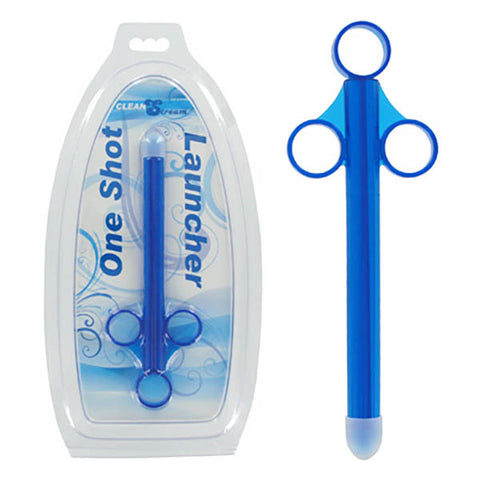 One Shot Launcher Blue XL 7.5 Inch Lubricant Injector Blue Lube Applicator