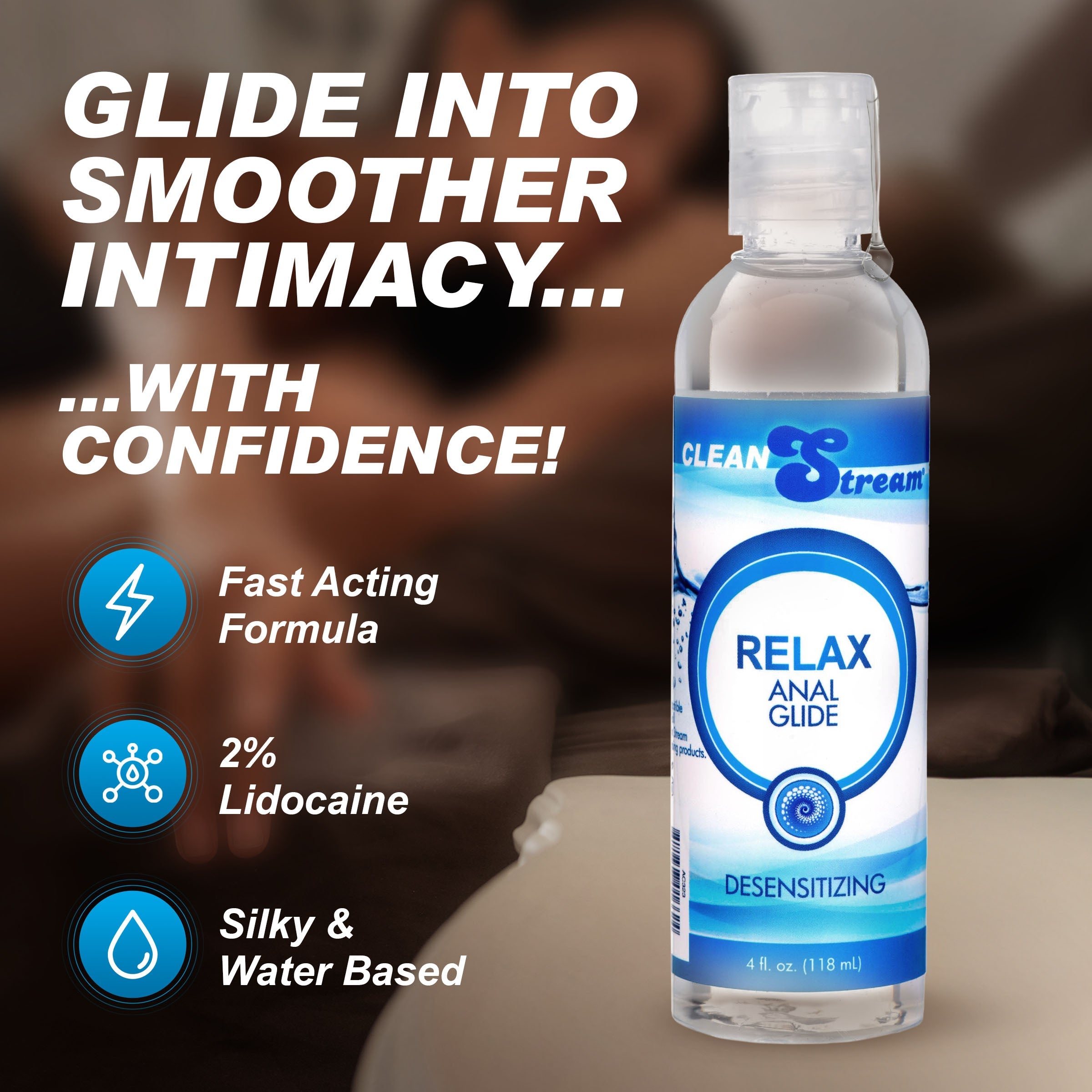 CleanStream Relax Desensitizing Anal Lube, 4 oz.